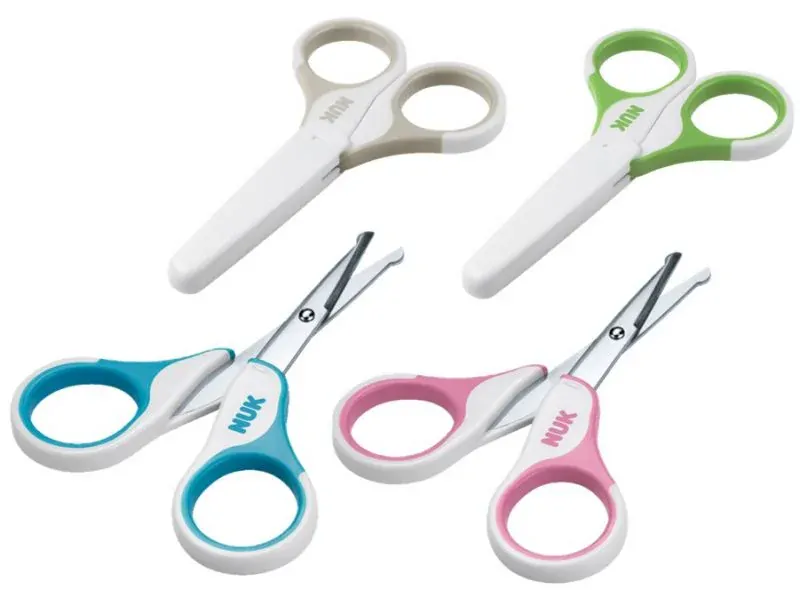 NUK Dětské zdravotní nůžky s krytem béžové