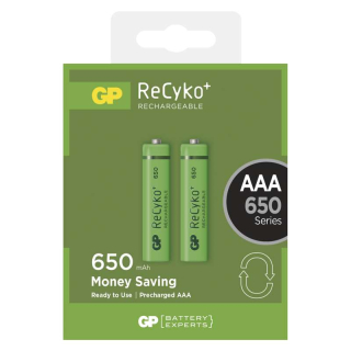 Nabíjecí baterie GP ReCyko+ 650 HR03 (AAA), 2 ks