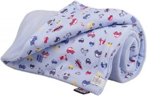 Kaarsgaren Dětská deka světle modrá s autíčky fleece bavlna